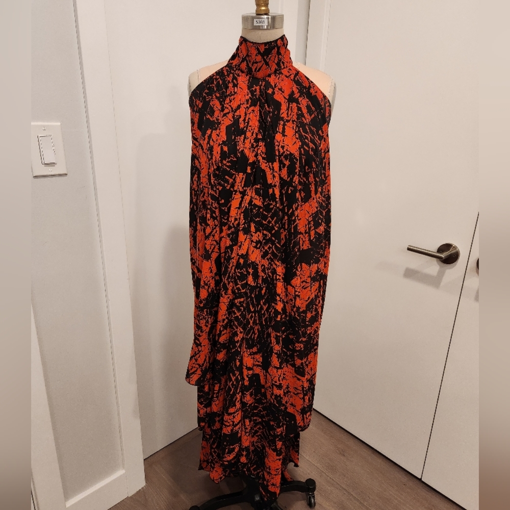 High Low Handkerchief Halter Dress